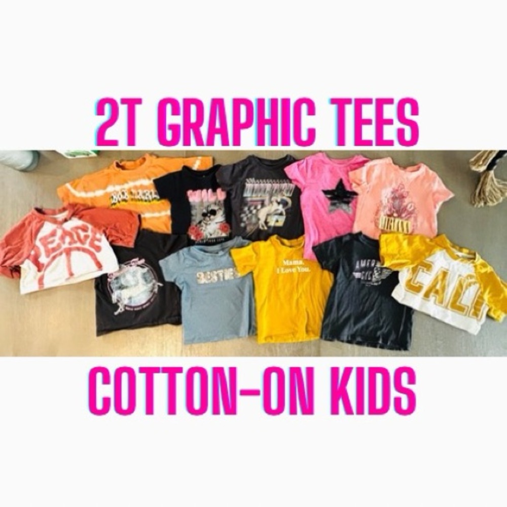 Kids 2T Graphic T-Shirt Set - Multicolor